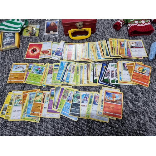 77A - A  box full of board games and toys to include a tin full of Pokémon cards (2022 editions) and unuse... 