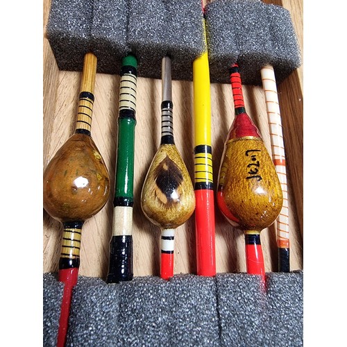 230A - A brand new 2023 fine quality cased set of handcrafted fishing floats made my master craftsman Jeff ... 