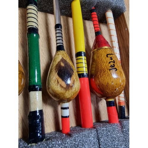 230A - A brand new 2023 fine quality cased set of handcrafted fishing floats made my master craftsman Jeff ... 