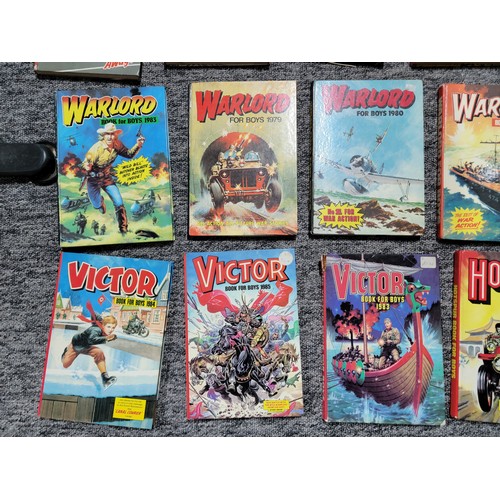 105 - Collection of 35x The Victor, Warlord and The Hotspur Annuals dating from 1960's - 1980's all in goo... 