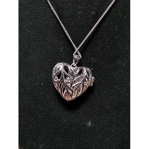 260 - Boxed Clogau 925 silver and Clogau gold debutante heart locket and chain with Clogau gold berries to... 