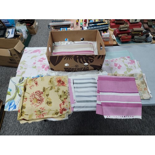 80 - Box containing a large quantity of fabric  inc Prestigious Textiles, Laura Ashley etc