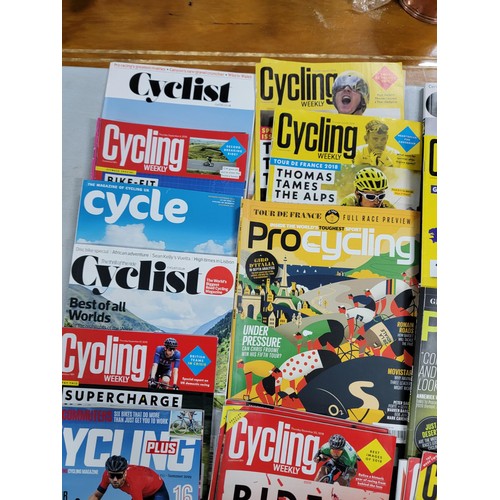 86 - Large quantity of Cycling magazines inc Procycling, Cycling, Cyclist etc 50 plus in total, also incl... 