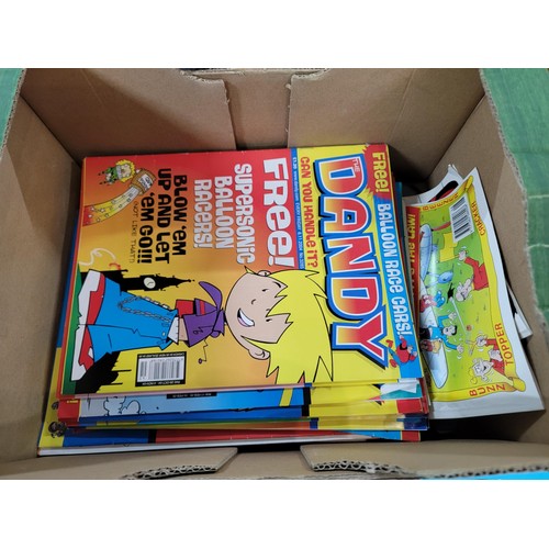 89 - Quantity of Dandy and Beano comics some still have original free gifts affixed, all dating from the ... 