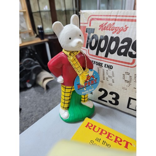 98 - 2x boxes containing a large quantity of Rupert bear books inc annuals, books, a Rupert bear bubble b... 