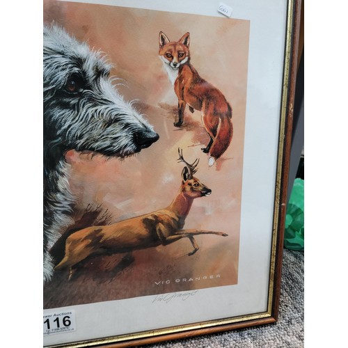 116 - Framed and glazed Limited edition print by Vic Granger hand signed number 35/150 depicting a Scottis... 