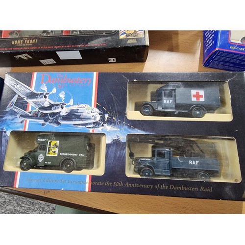 13 - 5x model diecast vehicle limited edition box sets all military related and all by Lledo to include t... 