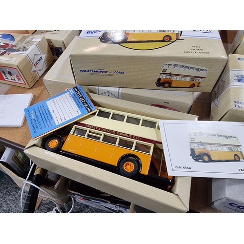 14 - 6x good quality Corgi diecast model busses, all as new in original boxes to include 3 Guy Arab busse... 