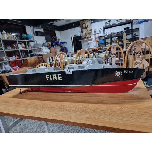 17 - A rare 1950's model RAF fire boat marked 