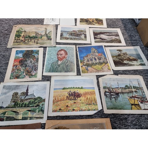 19 - A collection of Old Master prints for framing to include many Van Gogh prints including his self por... 