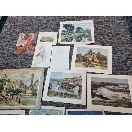 19 - A collection of Old Master prints for framing to include many Van Gogh prints including his self por... 