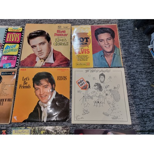 21 - A collection of 14x LP vinyl records to include 7x vintage Elvis records, The Who, Elton john, Simpl... 