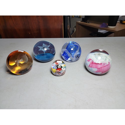 134 - 3x Magum paperweights to include 