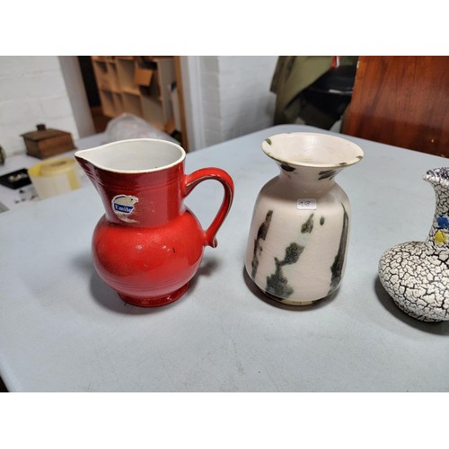 138 - Large quantity of Studio potter items inc a pair of matching vases, pin dishes, ashtrays, jugs etc s... 