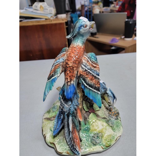 141 - Good impressive figurine of a pair of colourful birds by Mottahedeh, Italy in good order stands at 2... 