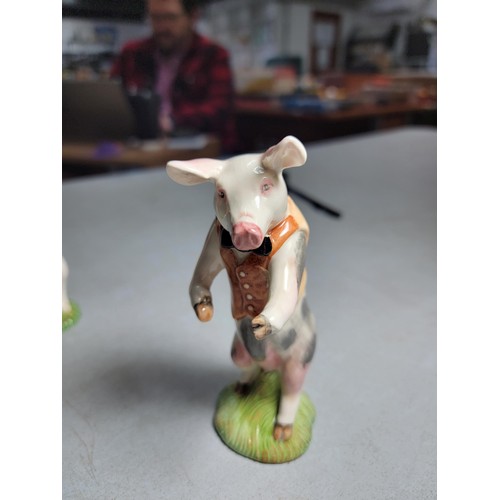 142 - Collection of 3x ceramic pigs wearing waistcoats by Beswick all are named, David, Richard and Matthe... 