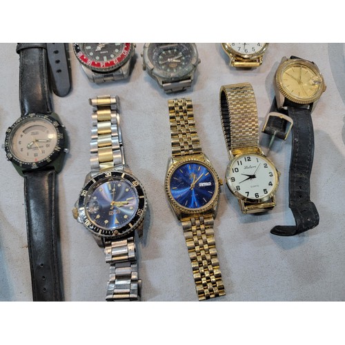 159 - Small box containing a large quantity of spares and repair watches and watch parts most are missing ... 