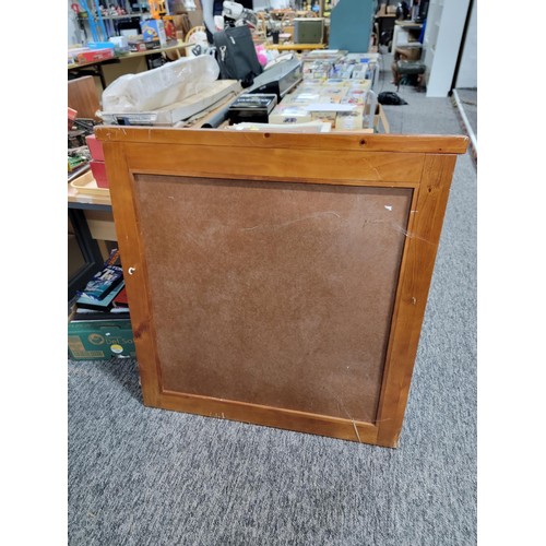 166 - Large wooden framed wall mirror in good order height 94cm width 89cm