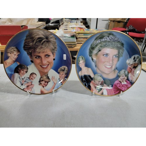 297 - 2x display plates one of Diana, the other celebrating the Millennium along with a hand painted plate... 