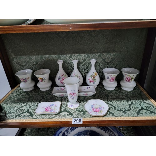 298 - 11x Coalport china pieces in the  Shrewsbury design inc 3x posy vases, 4x vases, pin dishes etc  lar... 