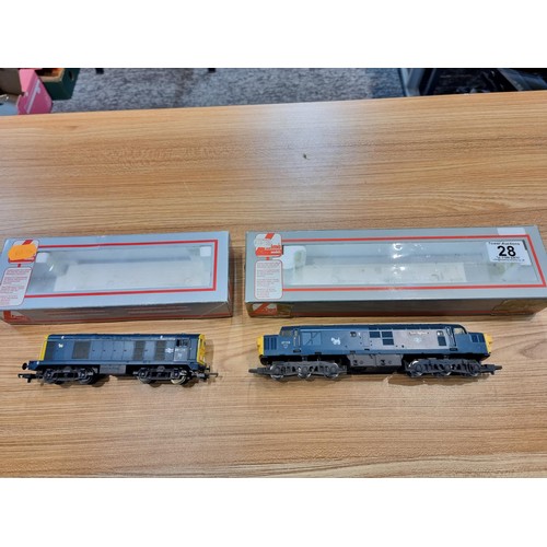 28 - 2x boxed diesel locomotives OO gauge, one which is by Hornby 37113 (Radio Highland) the other by Lim... 