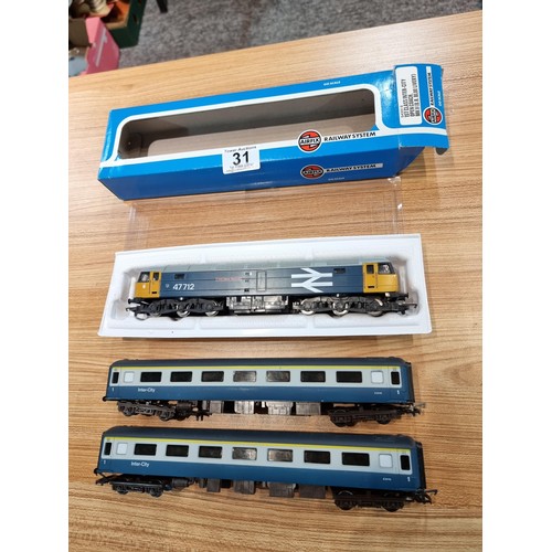 31 - A OO gauge Hornby 47712 (Lady Diana Spencer) locomotive along with 2 intercity passenger coaches by ... 