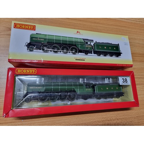 38 - A rare Hornby R3207 LNER Class P2 2-8-2 Cock O The North locomotive and tender. Brand new in box and... 