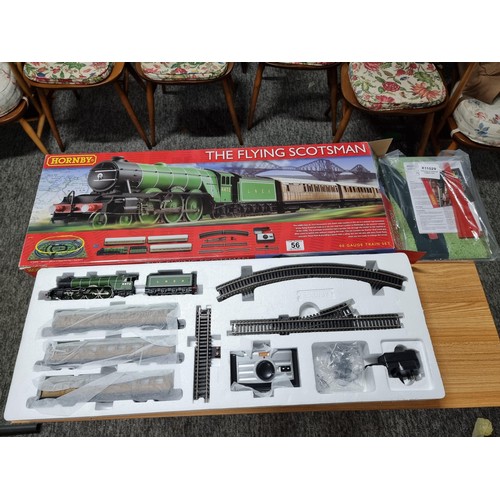 56 - A brand new in box  Hornby R1167 Flying Scotsman 3 coach train set with sealed track mat and reraile... 