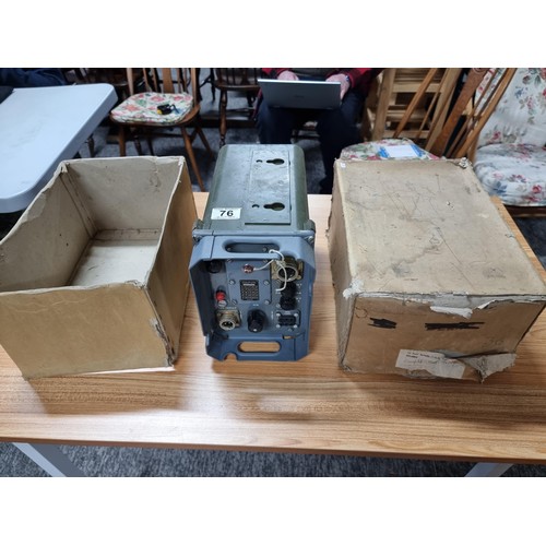 76 - A military 12v rotary power supply unit by Pye complete with its original box.