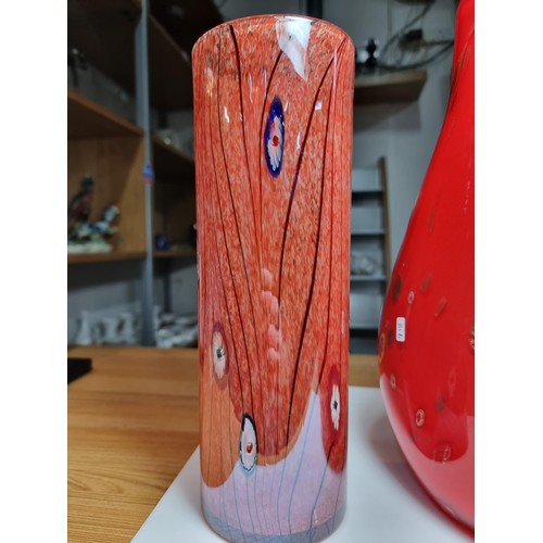 167 - 2x good quality vintage genuine Murano Italy art glass vases to include a large impressive red glass... 