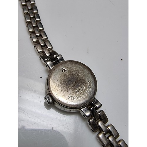 187 - A 925 silver ladies rotary watch having a 925 silver case and strap, in good condition just requires... 