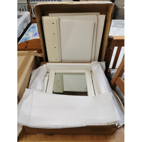 416 - Brand new in box white tilting dressing table mirror