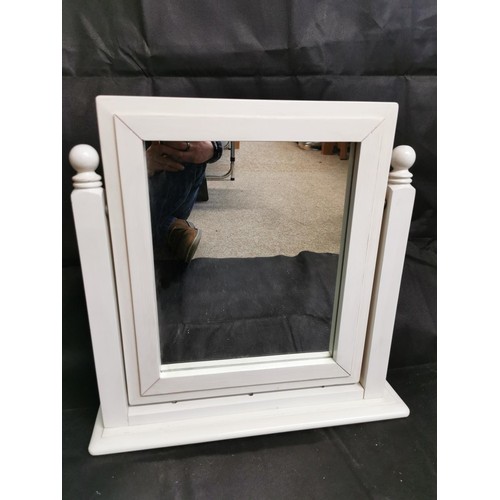 416 - Brand new in box white tilting dressing table mirror