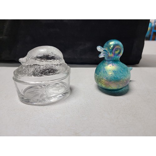 351 - Quantity of good quality art glass inc a heron ware  colourful pear, large colourful angle fish, gir... 