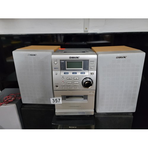 357 - Collection of electronics inc Sony radio cd cassette player with matching speakers, a Sony DAB MP3 m... 