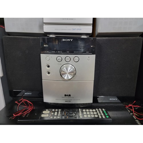 357 - Collection of electronics inc Sony radio cd cassette player with matching speakers, a Sony DAB MP3 m... 