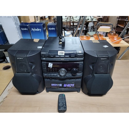 358 - Sony Hifi Componant system model MHC-RX70 inc radio 3 disc auto changer, 2 cassette decks, complete ... 