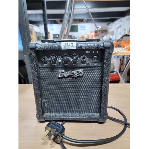 361 - Cruiser by Crafter guitar amplifier 230v  CR-10T complete with power cable along with a fold up guit... 