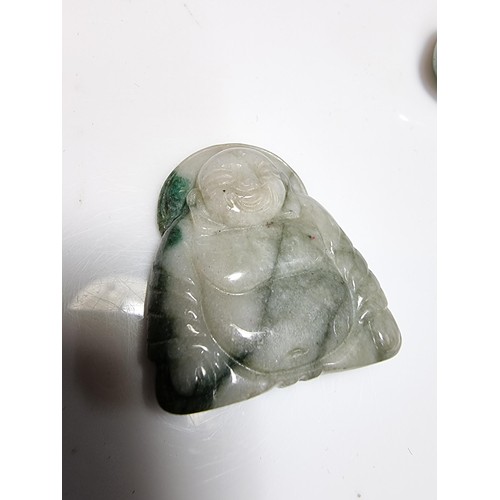 215 - A large collection of genuine jade items to include a well carved jade buddha figure, a jade heart p... 