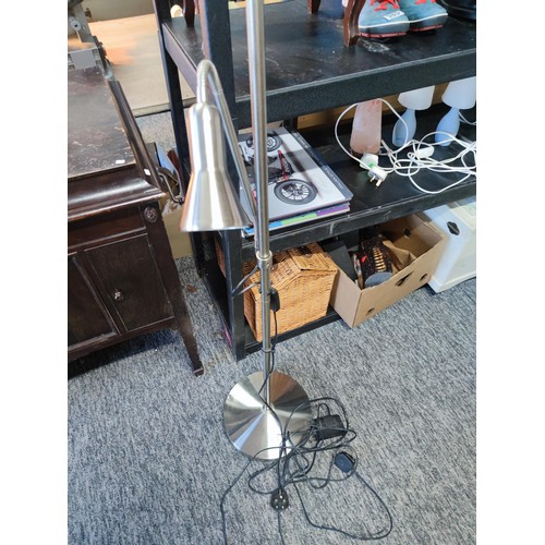 300A - A satin chrome uplighter with reading lamp dimmable hight is 1.9 meters