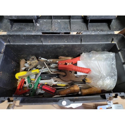 403 - 2x tool boxes containing a quantity of tools inc spanners screwdrivers, rat traps , furniture polish... 