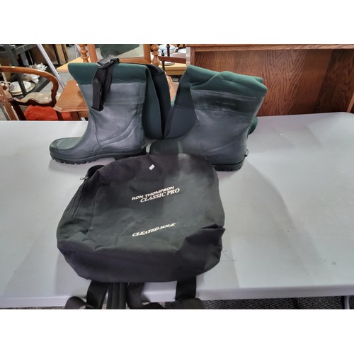 440 - Bag containing a pair of good quality Ron Thompson fishing waders size 11/12 in hardly used conditio... 