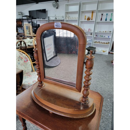 481 - Victorian dressing table mirror with turned uprights in good condition 54cm high and 47cm wide