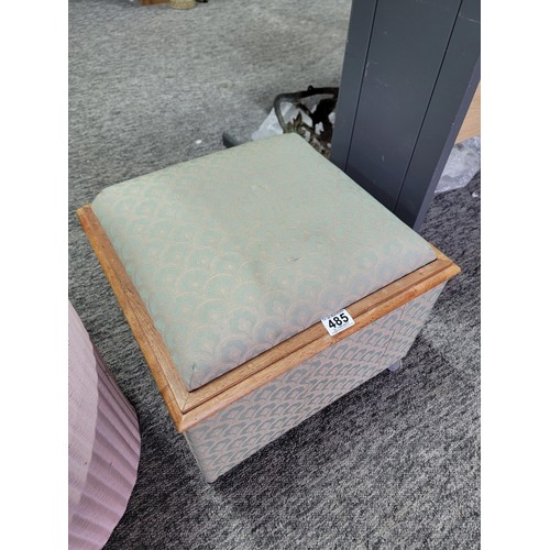 485 - Genuine Lloyd loom ottoman with badge along with a padded top ottoman with internal tray