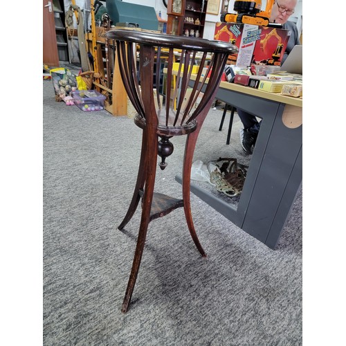 489 - Mahogany Jardiniere Edwardian with fabulous patina and in very good condition standing 89cm tall and... 