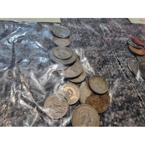 243 - A large collection of organized world coins in 17 bags all stating quantities, please study the phot... 