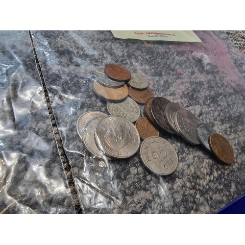 243 - A large collection of organized world coins in 17 bags all stating quantities, please study the phot... 