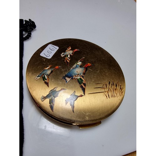 245 - 2x good quality vintage compacts by Stratton England including a compact within an enamelled floral ... 