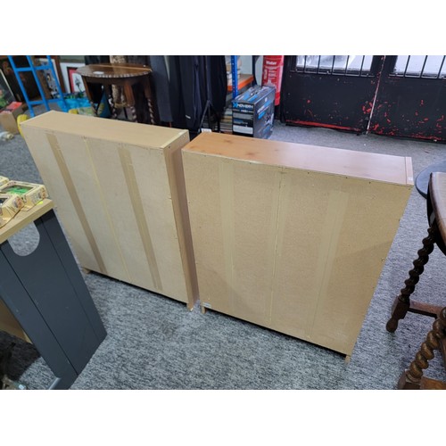 492 - 2x clean small book cases 83cm tall and 55cm wide and just 18cm deep