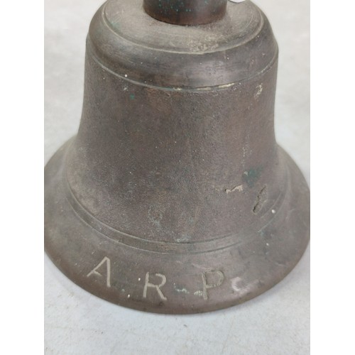 453 - Vintage WWII ARP military bell stamped ARP to the base and 